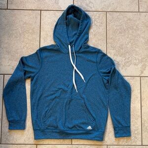 adidas Women's Heathered Teal Blue Lightweight Hooded Sweatshirt